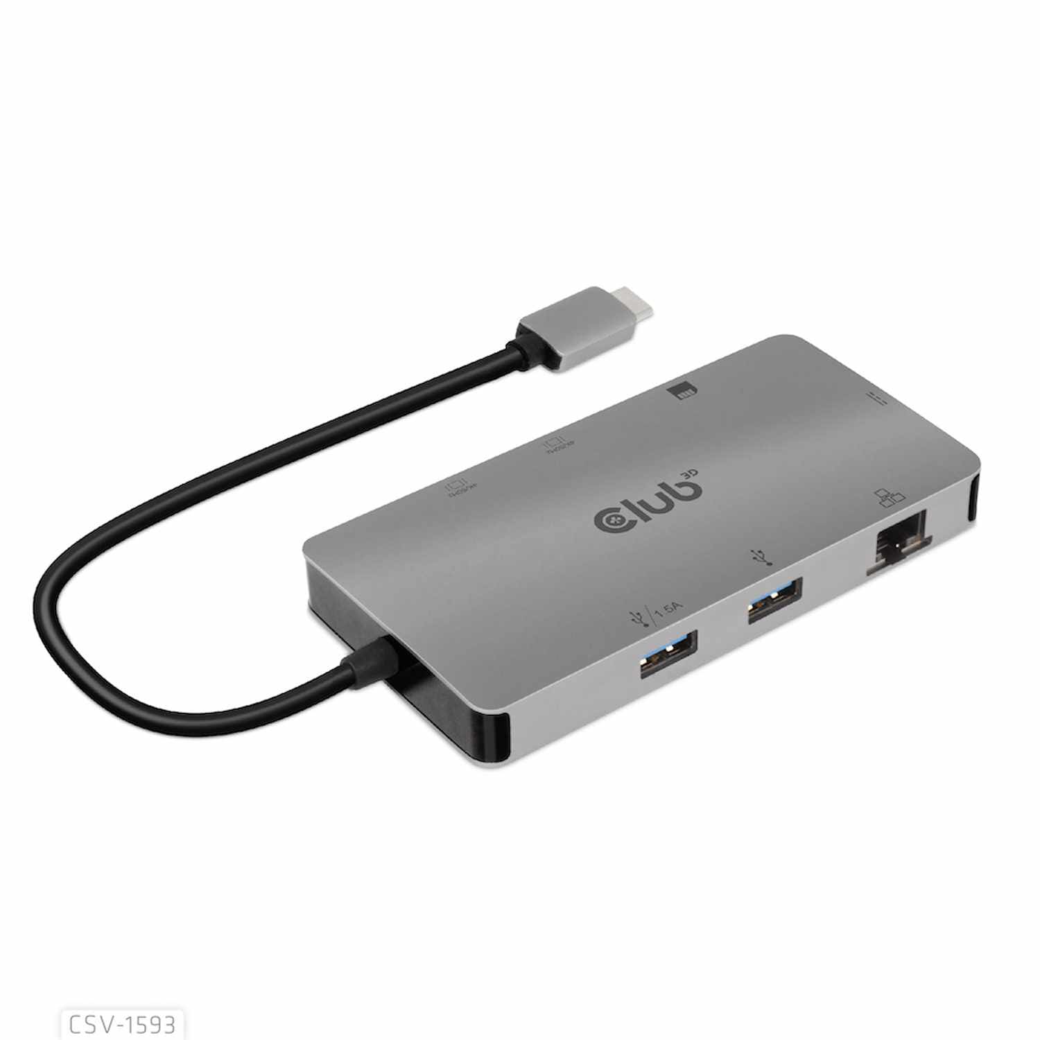 USB C 3.2 Gen 1 8 in 1 Hub with 2X HDMI 2X USB RJ45 SD Micro SD