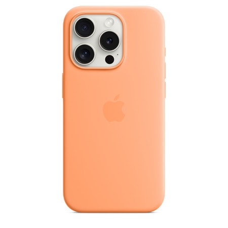 Silicone Case with MagSafe Orange Sorbet for iPhone 15 Pro